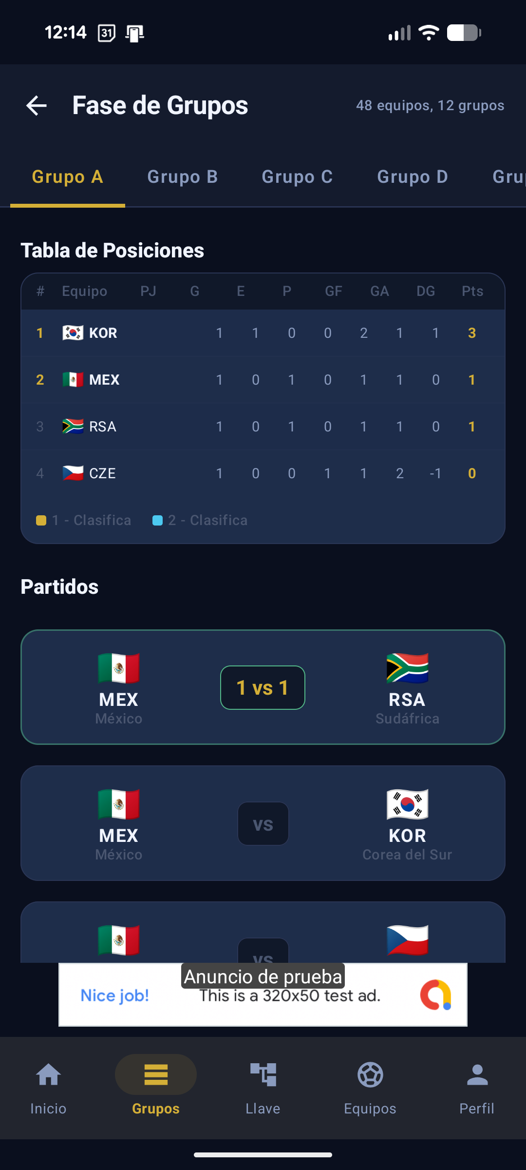 Fase de Grupos